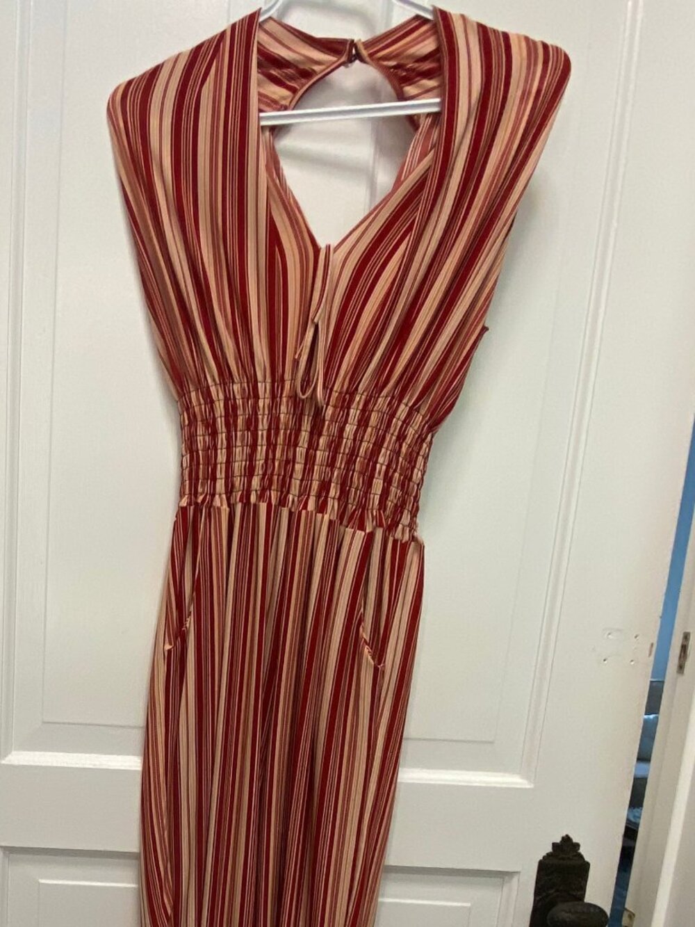 Red Striped Pinstripe Jumpsuit Size S/M